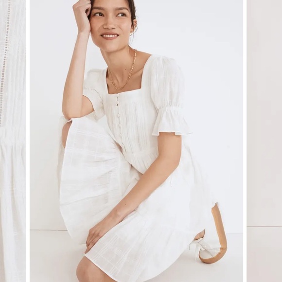 Madewell puff sleeve drawstring mini dress - Picture 2 of 6